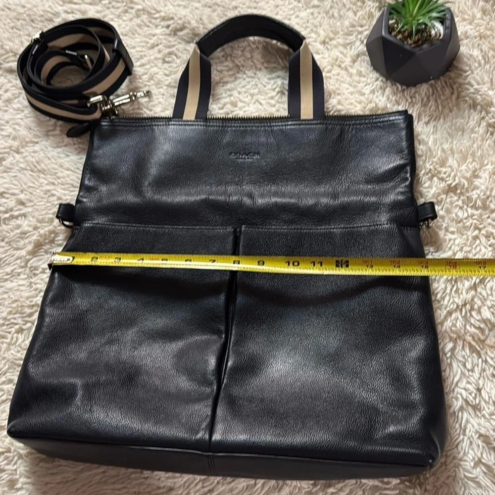 Coach Tote Bag CHARLES FOLDOVER LEATHER Navy /dark blueF54759